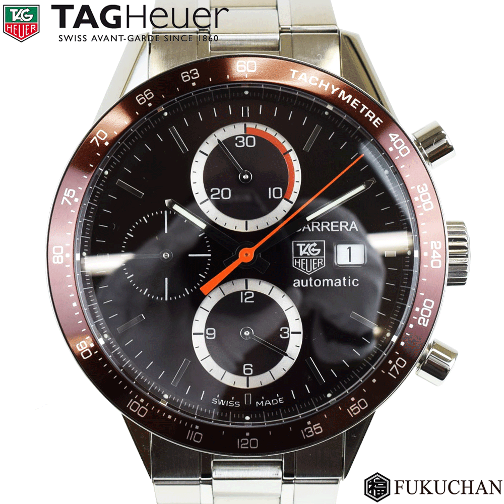 【TAG HEUER/タグホイヤー】CARRERA/カレラ　タキメーター クロノグラフ　ブラウン文字 ...