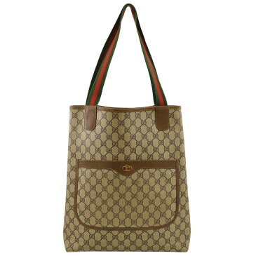 GUCCI グッチ トートバッグ GGスプリームキャンバス ショルダーバッグ シェリーライン レザー×ベージュ系 001・03・48 レディース【中古】