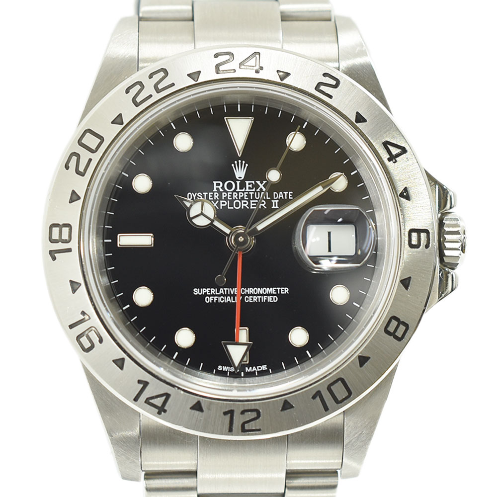 ROLEX ロレックス 腕時計 エクスプローラーII P番（2000年頃製造） 黒文字盤 SS/AT 16570 メンズ【中古】【送料無料】