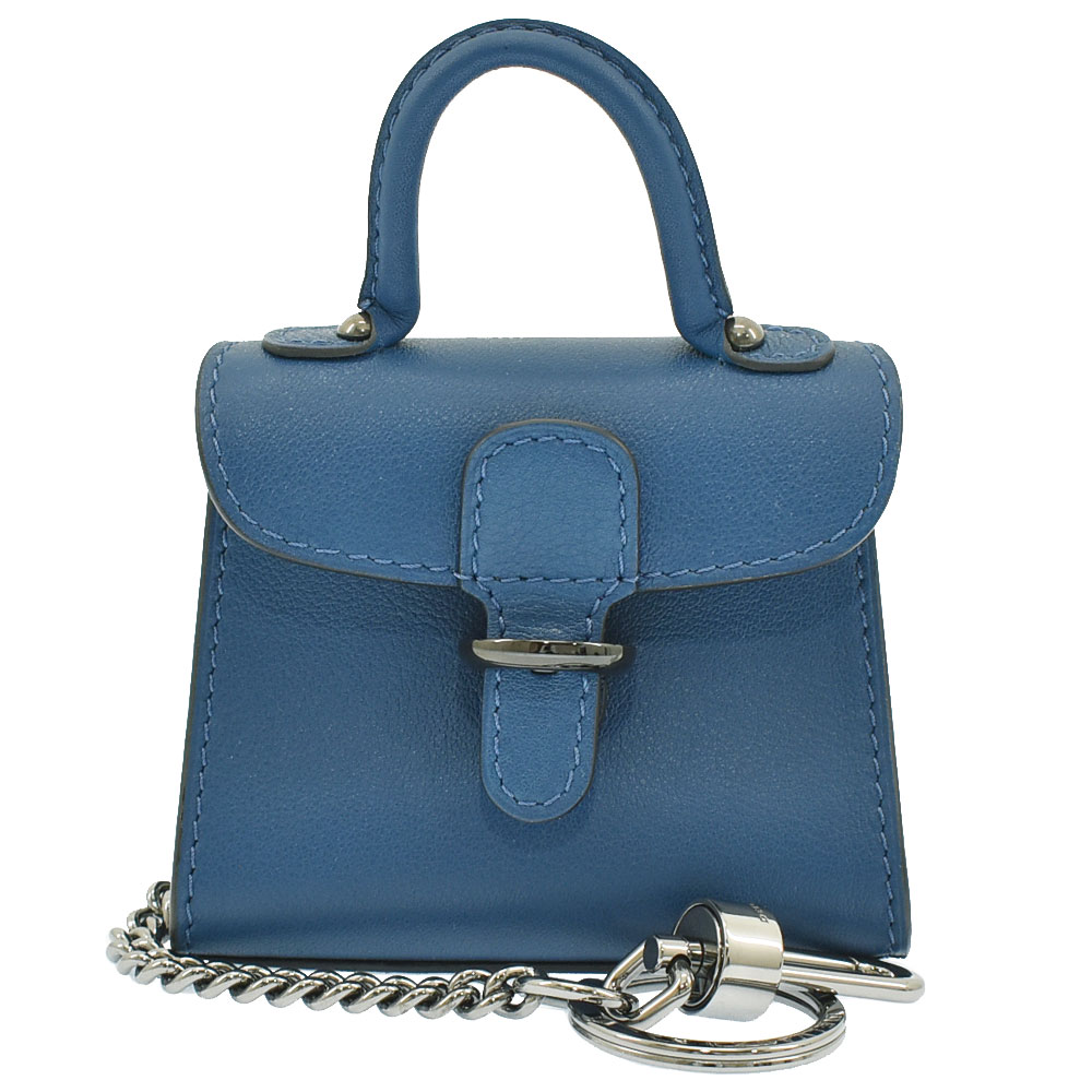 DELVAUX デルボー ブリヨン バッグチャーム キーホルダー Brillant レザー ブルー×ブラックシルバー金具 レディース【中古】【送料無料】のサムネイル