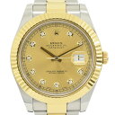 ROLEX ロレックス デイトジャスト2 10Pダイヤ ゴールド文字盤 メンズウォッチ SS×K18 ...