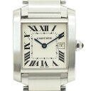 CARTIER カルティエ 腕時計 タンクフランセーズMM ボーイズサイズ 白文字盤 QZ SS×シ ...