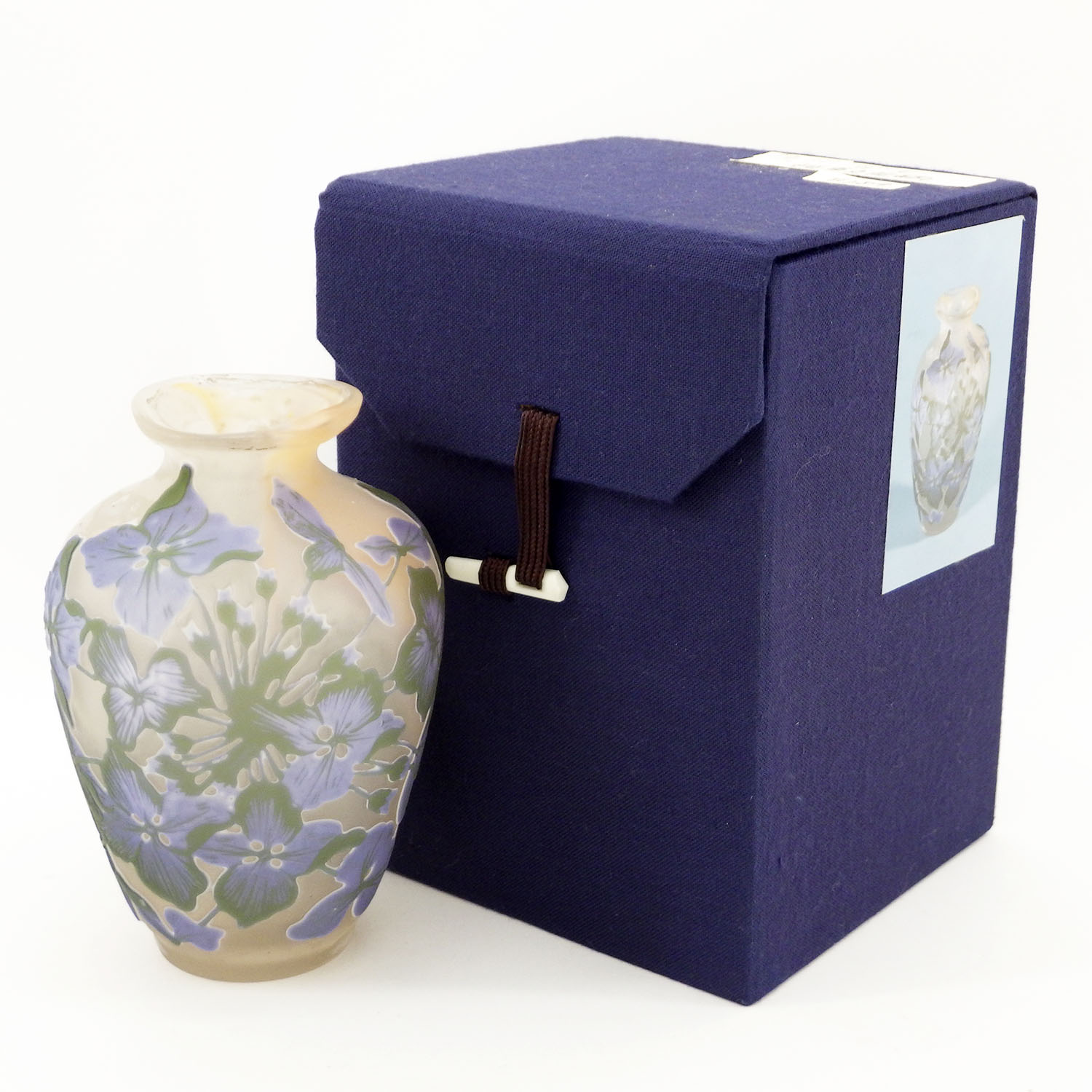 エミール・ガレ 桜草文 カメオガラス 高さ11cm 花瓶 箱付き Gallé アールヌーボー 卓上花瓶 一輪挿し 骨董・民芸品 ガラス工芸【中古】【送料無料】のサムネイル