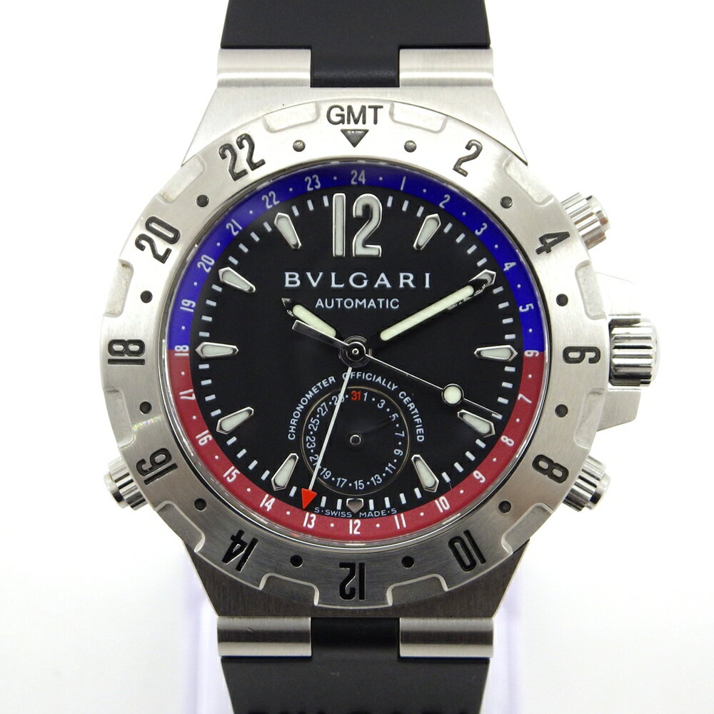 BVLGARI ブルガリ ディアゴノ プロフェッショナル GMT40S 腕時計 ラバーベルト SS/AT メンズ 【中古】【送料無料】