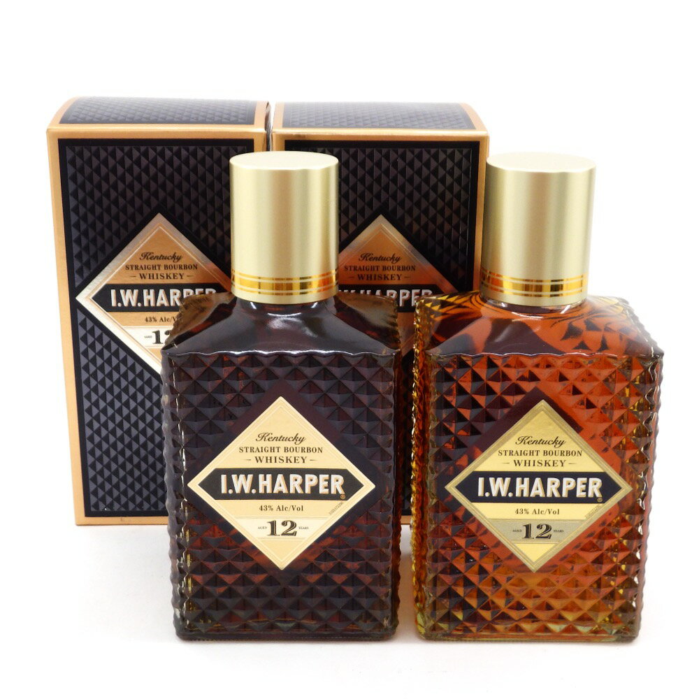 I.W.ハーパー 12年 バーボンウイスキー 43％ 750ml 計2本 (5) 未開栓 箱付き I.W.HARPER ウイスキー【中古】【送料無料】