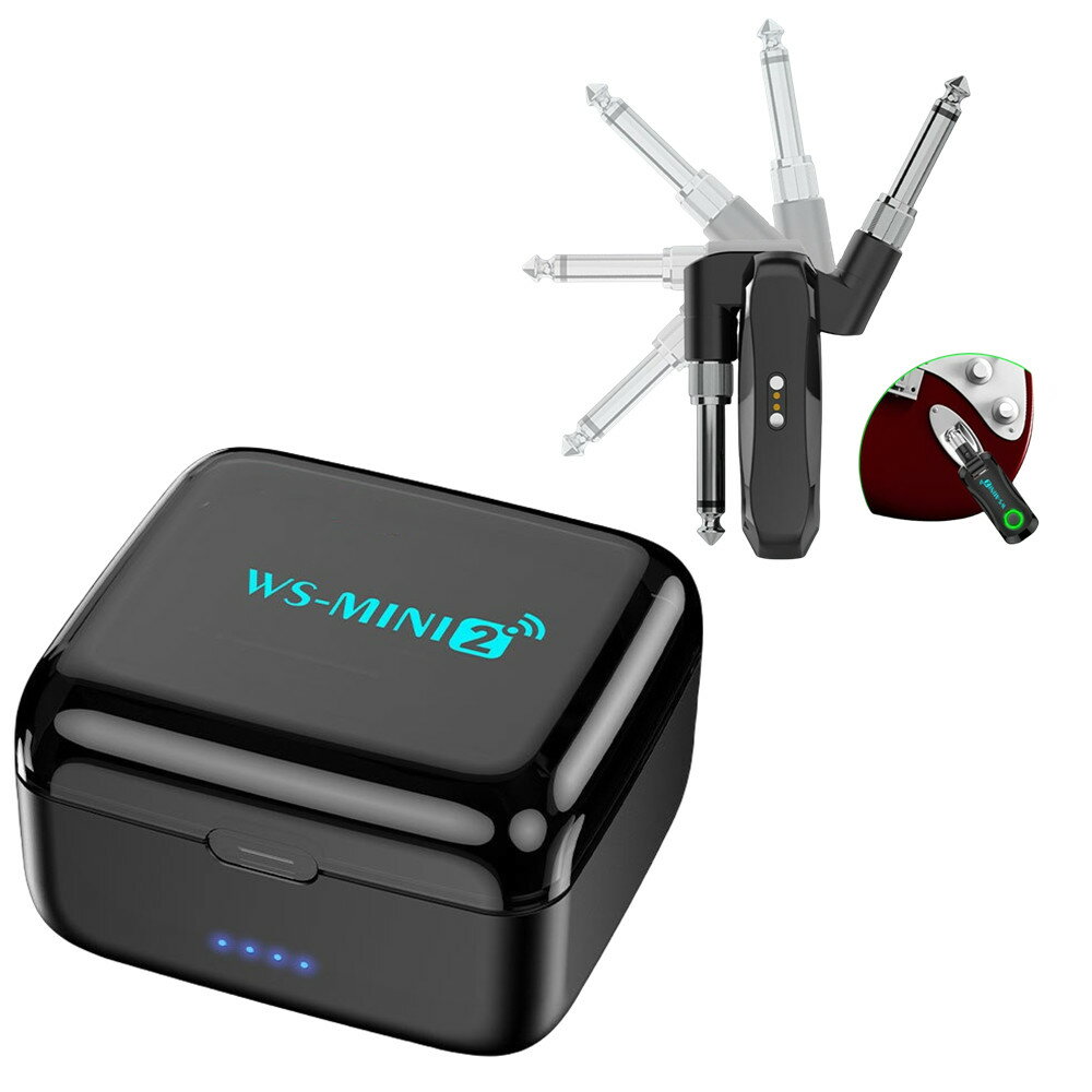 ギターワイヤレストランスミッター 充電コンパートメント付き オーディオワイヤレストランシーバー 電子音響楽器ワイヤレス伝送トランシーバー WS-M