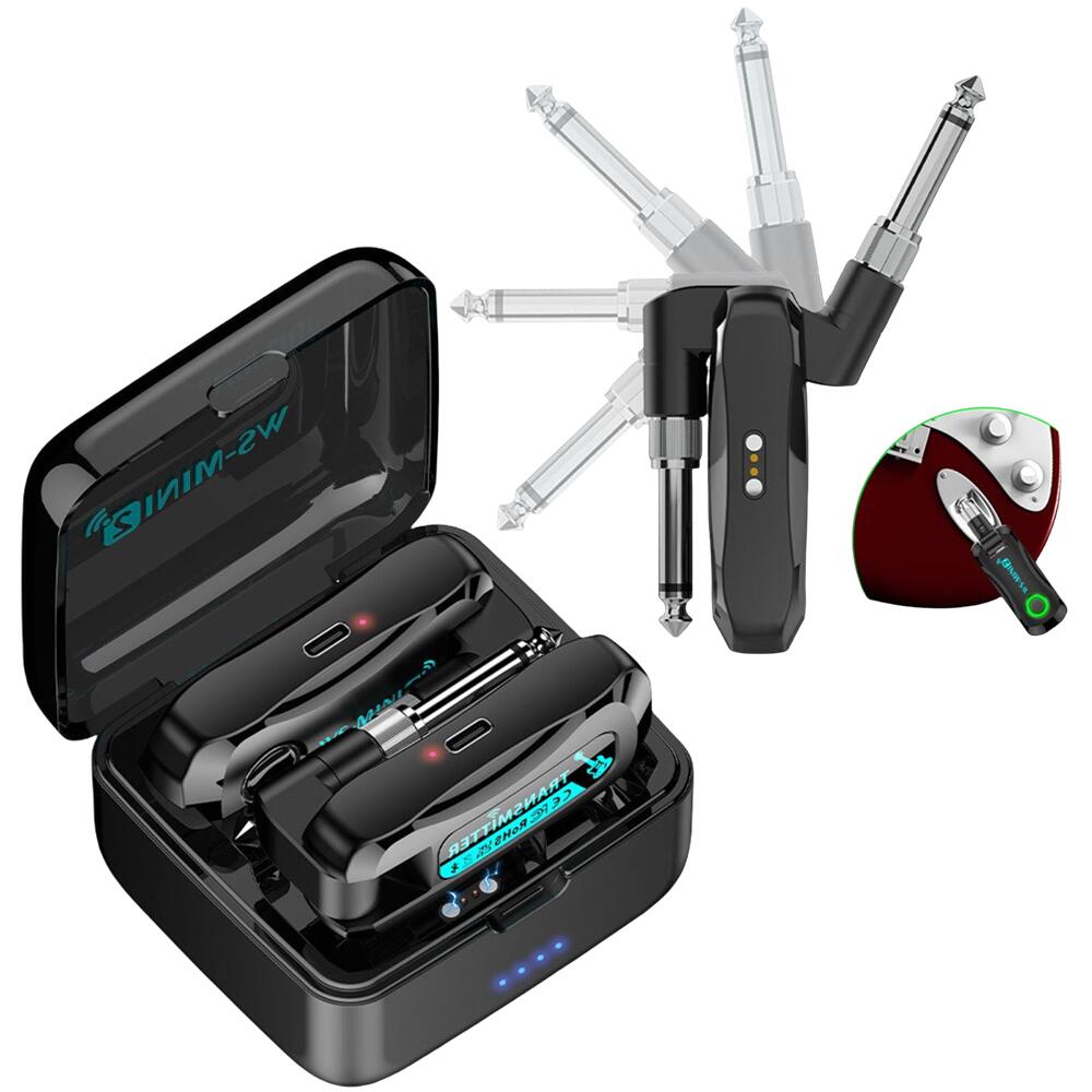 ギターワイヤレストランスミッター 充電コンパートメント付き オーディオワイヤレストランシーバー 電子音響楽器ワイヤレス伝送トランシーバー WS-M