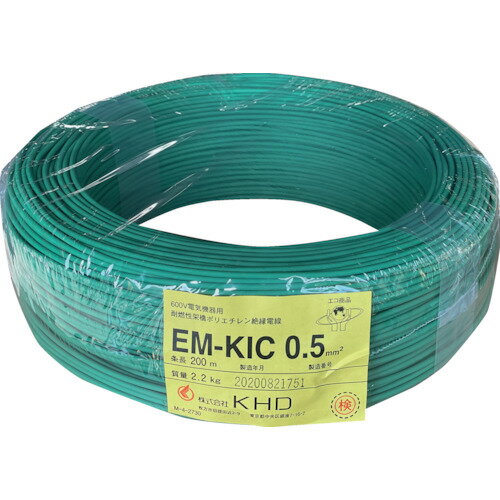 Rakuten - KHD　EM−KIC5．5　緑　100m　　EMKIC5.5SQ-10-100M　258-1092