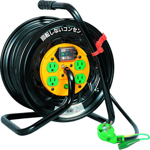 Rakuten - NICHIDO　電工ドラム　マジックリール　100V　アース漏電しゃ断器付　30m　　TZ-EB34　296-4112