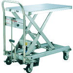 Rakuten - ダンディ　ステンレス製リフト台車　足踏み油圧ジャッキ式　250kg　W800×D500　　SUS-250　208-2580