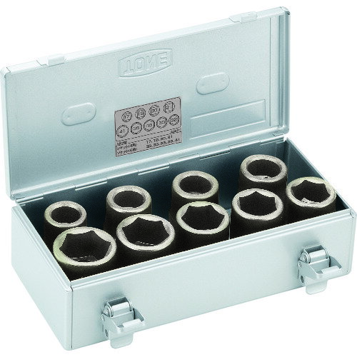 Rakuten - TONE　インパクト用ソケットセット（自動車整備用）　（ホイルナット用）　差込角25．4mm　9点セ　　A809T　810-9709