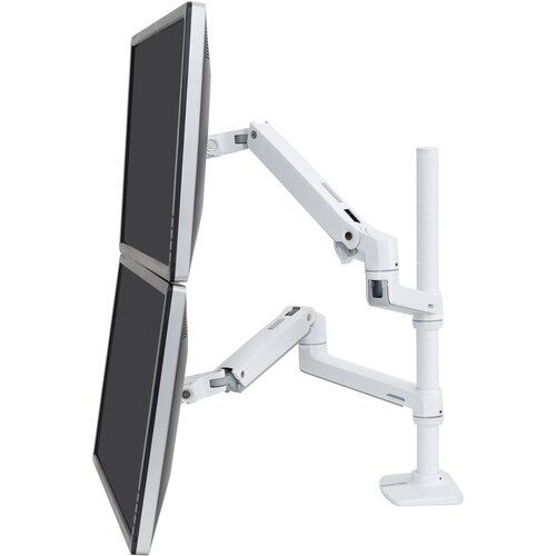 Rakuten - ERGOTRON　LX　デュアル　モニターアーム　縦／横型　長身ポール　ホワイト　2画面　40インチ　　45-509-216　455-2751