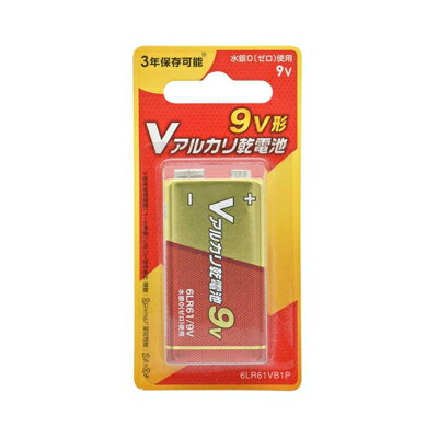 (株)オーム電機 アルカリ乾電池 Vシリーズ （9V形×1本パック）　4971275841307
