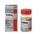 ~dfymsanrui~商品名：アリナミンEXプラスαメーカー:　　　　武田薬品工業　　　　　【第3類医薬品】初回作成年月：2017/04版番号：D1○特徴●「タケダ」が開発したフルスルチアミン（ビタミンB1誘導体）とピリドキシン塩酸塩（ビタミンB6）、シアノコバラミン（ビタミンB12）などを配合し、「目の疲れ」「肩こり」「腰の痛み」などのつらい症状にすぐれた効果をあらわします。●三大栄養素（糖質、脂質、タンパク質）をエネルギーに変える反応に役立つリボフラビン（ビタミンB2）のほか、エネルギー産生に重要な働きをするパントテン酸カルシウム、体のすみずみの血液循環を改善するdl−α−トコフェロールコハク酸エステル（ビタミンE）を配合しています。●黄色の糖衣錠でのみやすく、1回2〜3錠、1日1回で効果があります。○相談すること1．次の人は服用前に医師、薬剤師または登録販売者に相談すること　（1）医師の治療を受けている人。　（2）薬などによりアレルギー症状を起こしたことがある人。2．服用後、次の症状があらわれた場合は副作用の可能性があるので、直ちに服用を中止し、この文書を持って医師、薬剤師または登録販売者に相談すること　　〔関係部位〕　　　〔症　　状〕　　　皮　膚　　　：　発疹・発赤、かゆみ　　　消化器　　　：　吐き気・嘔吐、口内炎、胃部不快感3．服用後、次の症状があらわれることがあるので、このような症状の持続または増強が見られた場合には、服用を中止し、この文書を持って医師、薬剤師または登録販売者に相談すること　　軟便、下痢、便秘4．1ヵ月位服用しても症状がよくならない場合は服用を中止し、この文書を持って医師、薬剤師または登録販売者に相談すること5．服用後、生理が予定より早くきたり、経血量がやや多くなったりすることがある。出血が長く続く場合は、この文書を持って医師、薬剤師または登録販売者に相談すること○効能効果1．次の諸症状の緩和眼精疲労、筋肉痛・関節痛（肩こり、腰痛、五十肩など）、神経痛、手足のしびれ2．次の場合のビタミンB1B2B6B12の補給肉体疲労時、妊娠・授乳期、病中病後の体力低下時「ただし、上記1の症状について、1ヵ月ほど使用しても改善がみられない場合は、医師または薬剤師に相談すること。」○用法用量次の量を、食後すぐに水またはお湯で、かまずに服用すること。　〔　年　　齢　〕　15歳以上　〔1　回　量　〕　2〜3錠　〔1日服用回数〕　1回　〔　年　　齢　〕　15歳未満　〔1　回　量　〕　服用しないこと　〔1日服用回数〕　服用しないこと＜用法・用量に関連する注意＞用法・用量を厳守すること。○成分分量3錠（1日最大服用量）中　　　　〔成　　分〕　　　　　　　　　　　　　　　　　〔含　　量〕フルスルチアミン（ビタミンB1誘導体）として　　　　　　100mg（フルスルチアミン塩酸塩　　　　　　　　　　　　　109．16mg）ピリドキシン塩酸塩（ビタミンB6）　　　　　　　　　　　100mgシアノコバラミン（ビタミンB12）　　　　　　　　　1，500μgトコフェロールコハク酸エステルカルシウム（ビタミンEコハク酸エステルカルシウム）　　　　　103．58mg（dl−α−トコフェロールコハク酸エステルとして　　　　100mg）パントテン酸カルシウム　　　　　　　　　　　　　　　　　　30mgガンマ−オリザノール　　　　　　　　　　　　　　　　　　　10mgリボフラビン（ビタミンB2）　　　　　　　　　　　　　　　10mg添加物：乳酸カルシウム水和物、無水ケイ酸、セルロース、還元麦芽糖水アメ、乳糖水和物、ヒドロキシプロピルセルロース、ステアリン酸Mg、エリスリトール、ヒプロメロース、タルク、酸化チタン、アラビアゴム、炭酸Ca、白糖＜成分に関連する注意＞本剤の服用により尿が黄色くなることがありますが、リボフラビンによるものなので心配ありません。○保管及び取扱い上の注意（1）直射日光の当たらない湿気の少ない涼しい所に密栓して保管すること。（2）小児の手の届かない所に保管すること。（3）他の容器に入れ替えないこと（誤用の原因になったり品質が変わる）。（4）ビンの中の詰め物は、フタをあけた後はすてること（詰め物を再びビンに入れると湿気を含み品質が変わるもとになる。詰め物は、輸送中に錠剤が破損するのを防止するためのものである）。（5）服用のつどビンのフタをしっかりしめること（吸湿し品質が変わる）。（6）使用期限を過ぎた製品は服用しないこと。（7）箱とビンの「開封年月日」記入欄に、ビンを開封した日付を記入すること。（8）一度開封した後は、品質保持の点から開封日より6ヵ月以内を目安になるべくすみやかに服用すること。○問合せ先本製品内容についてのお問い合わせは、お買い求めのお店、または下記にお願い申しあげます。問合せ先名武田コンシューマーヘルスケア株式会社「お客様相談室」問合せ先住所〒540−0045　大阪市中央区道修町四丁目1番1号問合せ先電話フリーダイヤル　0120−567−087問合せ先受付時間9：00〜17：00（土、日、祝日を除く）メーカーホームページタケダ健康サイト製造販売元　：武田コンシューマーヘルスケア株式会社[文責:株式会社 フクエイ 登録販売者 並木一喜 TEL042-395-8640]