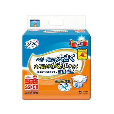 リフレ 簡単テープ止めタイプ 横モレ防止 SSサイズ 34枚　4904585514142