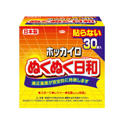 在庫限り　ホッカイロぬくぬく日和貼らないレギュラー　30個　4987067829309