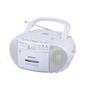 【送料無料!】 CDラジオカセットレコーダー(口径66mmスピーカー2基/2電源/AC100V、単2形×6本使用/ワイドFM/15W/ホワイト) (※お取り寄せ...