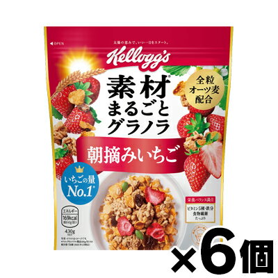 【送料無料!】 素材まるごとグラノラ 朝摘みいちご 430g×6個 4901113842616*6