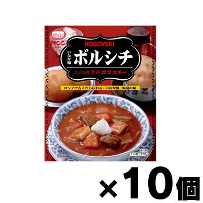 [商品区分：食品][メーカー：エム・シーシー食品] 　 名称・品名: ボルシチ 商品特徴: ロシア料理レストラン・渋谷ロゴスキーは1951年（昭和26年）創業。わが国におけるロシア料理の歴史はロゴスキーと共に生まれ、ロゴスキーと共に育まれてきました。そして戦後手探りの中始まった「ひとつの忘れられないスープの味を追い求める旅」は、いつまでも続きます。 原材料: 原材料野菜(キャベツ(国産)、じゃがいも(国産)、たまねぎ(国産)、にんじん)、牛肉、トマトペースト、ビーツ水煮、食塩、ラード、砂糖、ビーフブロス、ガーリック、醸造酢、香辛料、ナチュラルチーズ／調味料(アミノ酸等)、(一部に乳成分、牛肉、大豆、鶏肉を含む) 原産国: 日本 召し上がり方: ・電子レンジで温める場合 必ず耐熱容器等に移し替え、ラップをかけて、約2分〜2分30秒程度（500W）温めてください。 ・湯煎で温める場合 袋のまま沸騰したお湯で約5分程度湯煎してください。 内容量： 1個あたり250g 栄養成分 ：(250gあたり) エネルギー：120kcal、たんぱく質：8.3g、脂　質：2.8g、炭水化物：15.8g、ナトリウム：940mg、（食塩相当量）2.4g アレルギー物質： 小麦、乳、大豆 注意： 直射日光を避けて常温で保存して下さい。 賞味期限: 別途商品ラベルに記載 発売元： エム・シーシー食品 お問合せ先： エム・シーシー食品 658-0023 神戸市東灘区深江浜町32番 0570-014925 広告文責: 株式会社 フクエイ　03-5311-6550 ※パッケージが変更になることがございます。予めご了承ください。 区分　日本製・食品