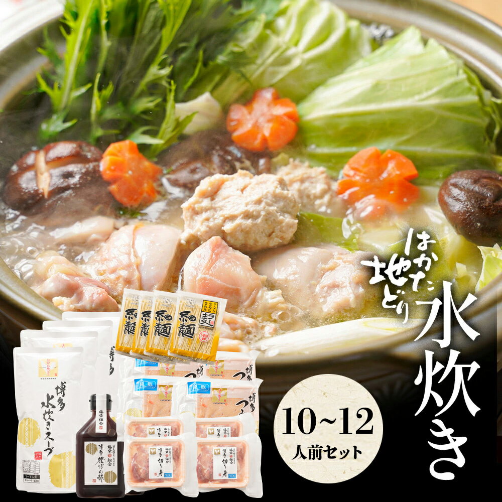 zS 水炊きセット 10-12人前 水炊き セット 博多 水炊きスープ スープ 鍋 お取り寄せ はかた地どり 福岡..