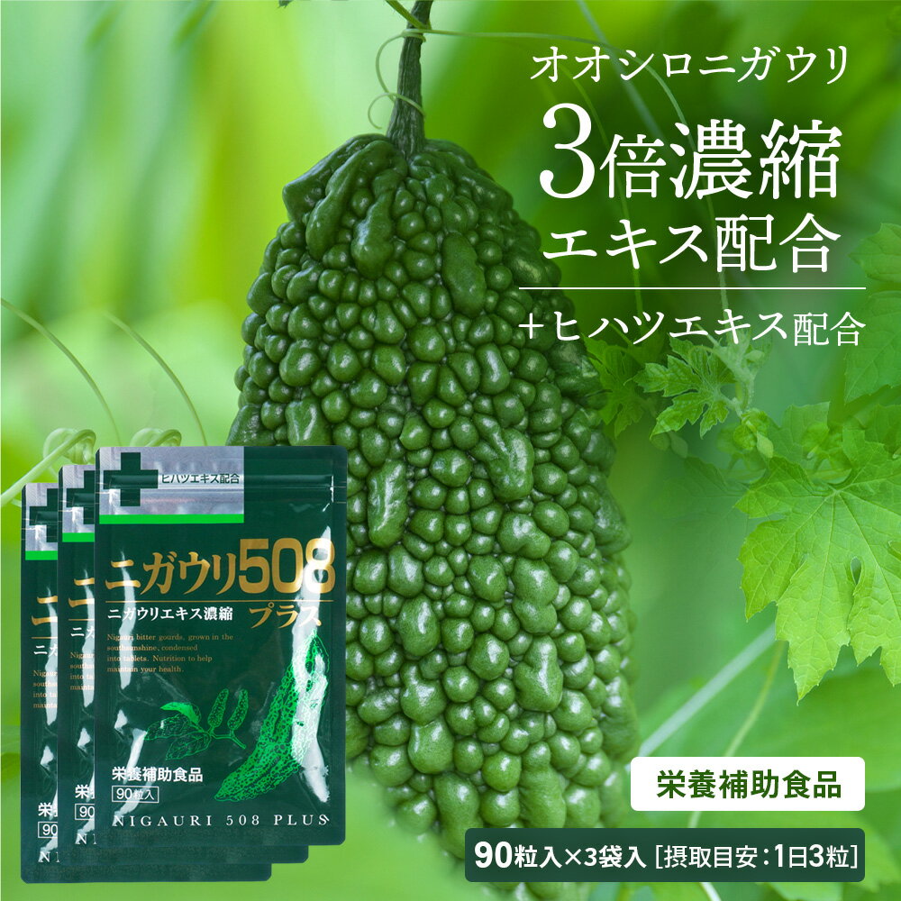 【3袋おまとめ】 ニガウリ508プラス 【栄養補助食品】 90粒 3袋 約3ヵ月分 サプリ モモルデシン カリウム ビタミンC ニガウリ サプリメント 新陳代謝 血糖値 健康 糖尿病 便秘 ゴーヤ ヒハツ …