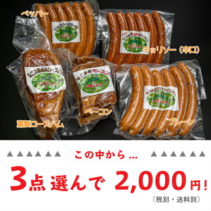 お肉を味わう工場直送ウィンナー なごみ豚 ウィンナー ベーコン ロースハム セット 国産 新潟産 3個よりどりセット お試し価格 200g×3【肉のたなべ】ブランドポーク ウインナー ソーセージ