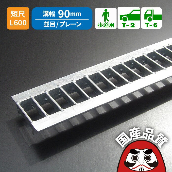 溝蓋 グレーチング U字溝 用 溝ふた 側溝 フタ 並目 プレーンタイプ 溝幅 90用 歩道用〜 T-6 OKU 9-19S..