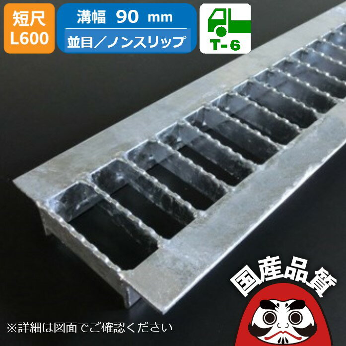 溝蓋 グレーチング U字溝 用 溝ふた 側溝 フタ 並目 ノンスリップタイプ 溝幅 90用 歩道用〜 T-6 OKUN-..