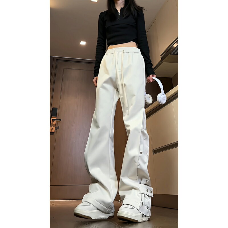 【1点6%、2点11％OFFクーポン】カーゴパンツ ロングパンツ オーバーサイズ ワイドパンツ リラックスパンツ ガウチョパンツ スウェットパンツ スポーツパンツ アウトドア 調整紐 ウエストゴム 人気 無地 春服 秋服 冬服