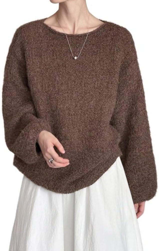 Fukuaoiの【6%OFFクーポン⇒5389円】セーター レディース ニット トップス レディース ニット セーター ゆったり クルーネック ストレッチ 着やせ パーカー ケーブル編み ストライプ袖 長袖 体型カバー カジュアル 春 秋 冬 20代 30代 40代 50代 母の日 プレゼント ギフト｜アングル2