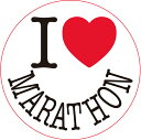 【送料無料】 オリジナルステッカー マラソン I Love MARATHON (2枚組) STICKER-111【ステッカー シール 部活 高校生 中学生 クラブ活動 車 陸上】