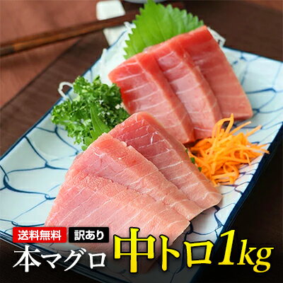 マグロ まぐろ 鮪 刺身 訳あり 中トロ 本マグロ中トロ1kg （税込） 送料無料 養殖 80277