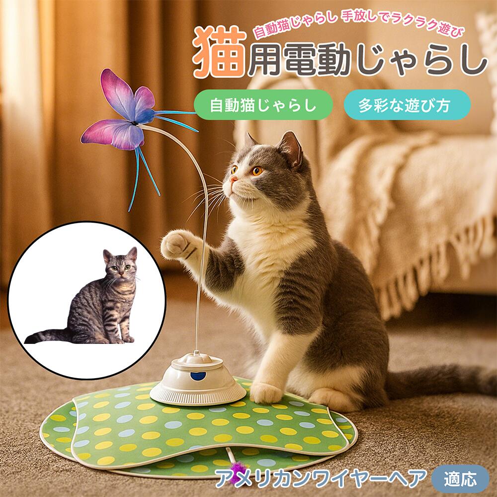 【5倍ポイント】アメリカンワイヤーヘア猫 アメワイ 電動 猫じゃらし USB充電 3段階モード 羽根付き 知育トイ 赤外線センサー 室内用 静音 ひとり遊び 複数匹OK 留守番サポート ストレス発散 狩猟本能を刺激 運動不足ケア 安全設計 耐久 人気グッズ 高評価 おもちゃ