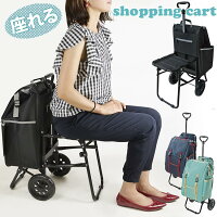 【送料無料】ピクニックやアウトドア、海水浴に、スポーツ観戦、運動会などで大活躍折りたたみ椅子付きカート免許返納ラッピング不可キャリー買い物プレゼント母の日敬老の日旅行軽量日傘683699CHARMISシャルミス椅子付きショッピングカート33L