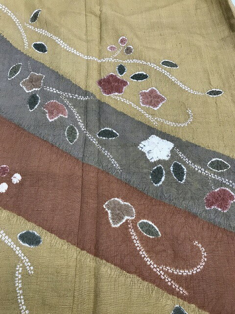 中古30％OFF/【中古】Mサイズ 付け下げ 正絹 山吹茶地に枝花模様 fukukimono-10190559 リサイクルきもの福服 ふくふく サンプル画像3