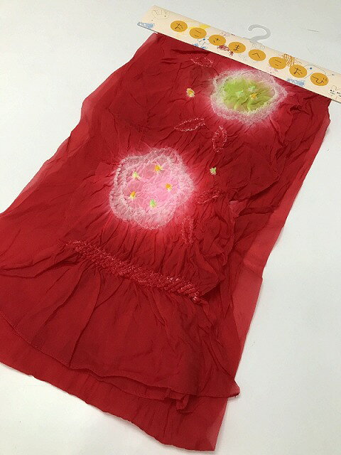 乐天商城 - 新品 帯 化繊 兵児帯 女児用 赤地に花模様 おこさまへこおび