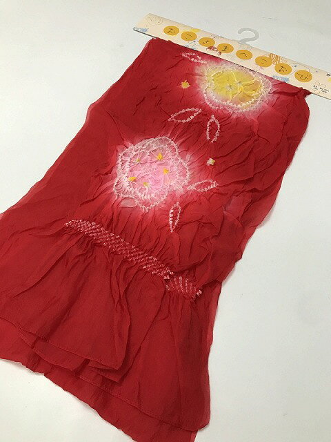 乐天商城 - 新品 帯 化繊 兵児帯 女児用 赤地に花模様 おこさまへこおび