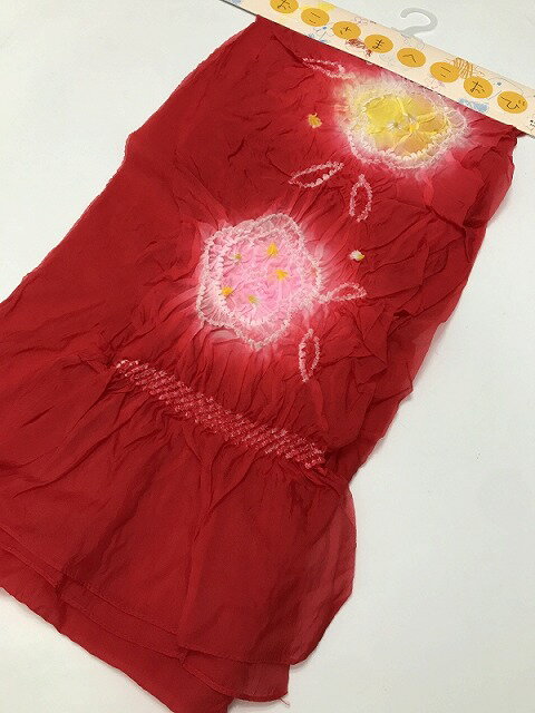 乐天商城 - 新品 帯 化繊 兵児帯 女児用 赤地に花模様 おこさまへこおび