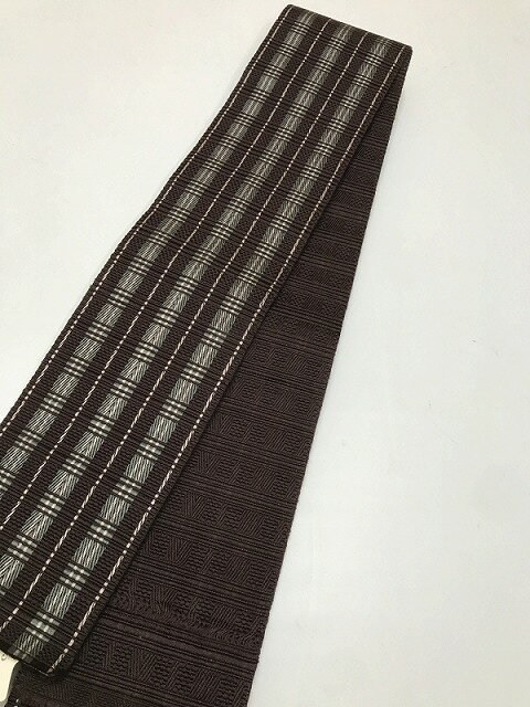 乐天商城 - 【中古】角帯 男物 ブラウン地に格子文様