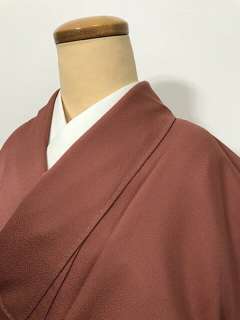 乐天商城 - 【中古】 Sサイズ 色無地 化繊 茶の無地 袷着物 洗える着物 最強配送