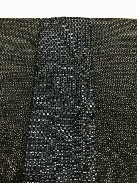 お買い物マラソン25％OFFクーポン/【中古】紬 リメイク男物 正絹 濃紺地に蚊絣文様 袷着物 裄71 Lサイズ 【福服特製】シーズン春 リサイクル着物 リメイク着物 和装 男性着物 男性用着物 着物リメイク 着物リサイクル 中古着物 和服