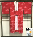 GWセール20%OFFクーポン/【中古】長襦袢 正絹 赤色地に荒波模様 裄64 Mサイズ あす楽 シーズン春