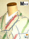 GWセール20%OFFクーポン/【中古】紬 化繊 生成り地に亀甲模様 夏着物 裄63cm Mサイズ