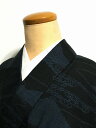 GWセール20%OFFクーポン/【中古】Mサイズ 正絹 紬 黒地に霞文様 シーズン春