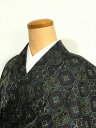 GWセール20%OFFクーポン/【中古】 Sサイズ 正絹 紬 濃紺地に蜀江文様 袷着物 あす楽