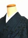 GWセール20%OFFクーポン/【中古】Sサイズ 正絹 紬 黒地に枝花文様