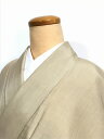 GWセール20%OFFクーポン/【中古】 2Lサイズ 正絹 紬 薄茶色の無地 袷着物 裄長め 身丈長め あす楽
