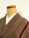 GWセール20%OFFクーポン/【中古】 Sサイズ 正絹 紬 赤茶地に縞文様 アンティーク 袷着物 あす楽
