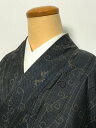 GWセール20%OFFクーポン/【中古】Sサイズ 正絹 紬 黒地に唐花文様