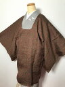 GWセール20%OFFクーポン/【中古】 Mサイズ 交織 道行コート こげ茶地に渦巻文様 都衿 あす楽